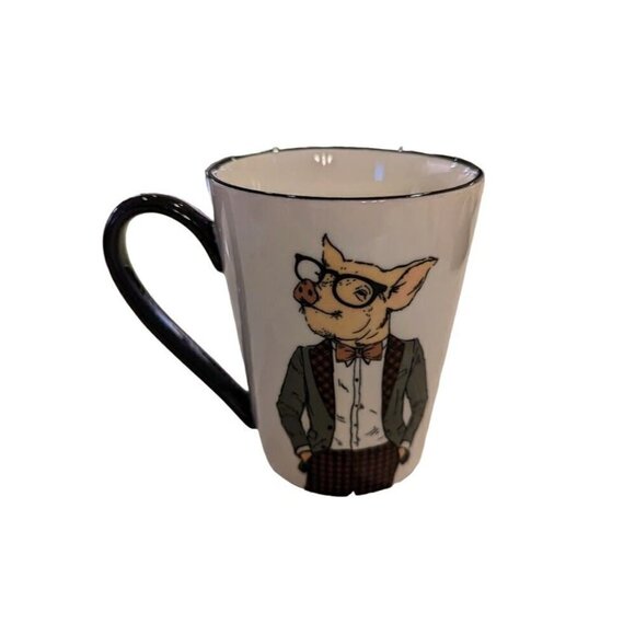 Signature Housewares Dapper PIG Hipster Animal Cup Mug 16 oz. - Picture 1 of 4